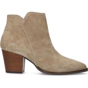 Manfield Suède Enkellaarzen Beige