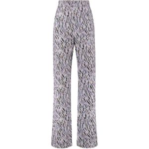 Expresso regular fit broek met zebraprint paars/lichtblauw/beige