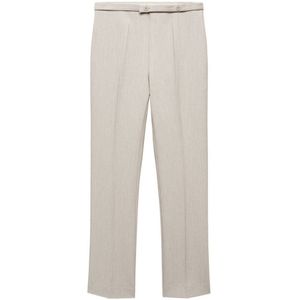 Mango regular fit pantalon zand