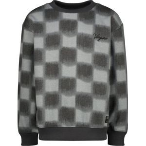 Vingino sweater Nackerd met all over print zwart/grijs