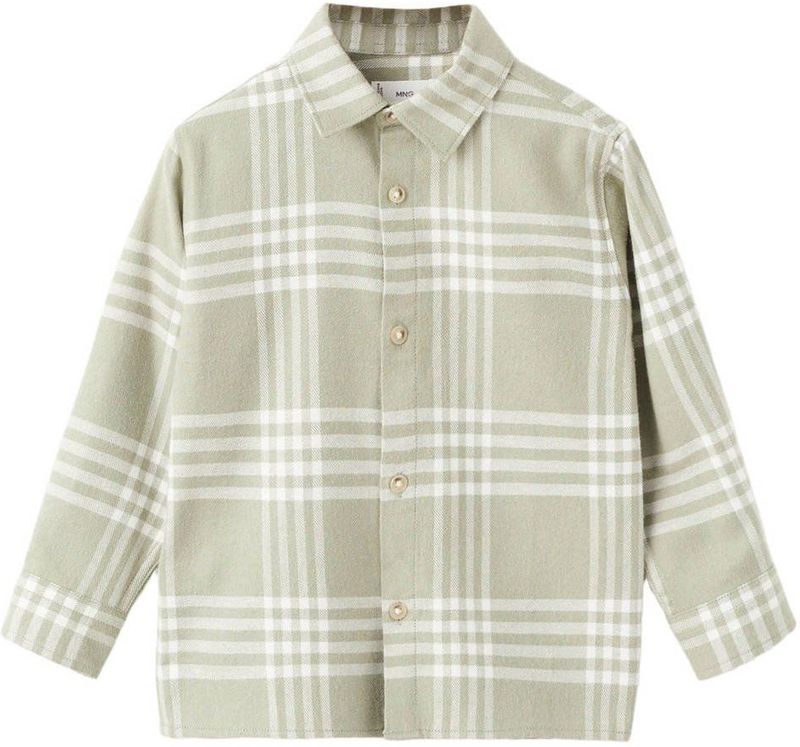 Mango Kids - Geruit Overhemd - Groen - Lange Mouwen