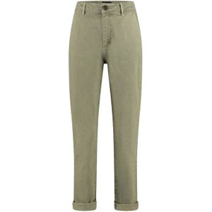 Claudia Sträter cropped tapered fit broek kaki