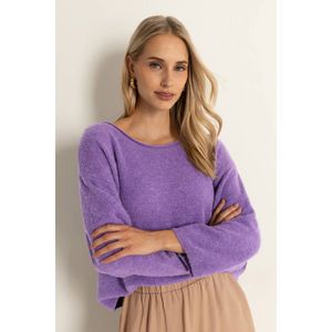 CLAUDIA BY CLAUDIA STRÄTER trui met wol paars gebreid