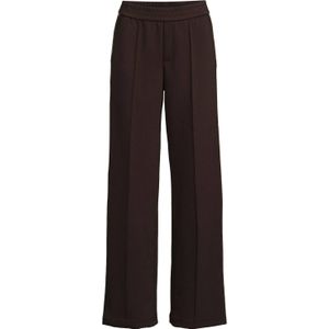 OUI jersey straight regular waist broek donkerbruin