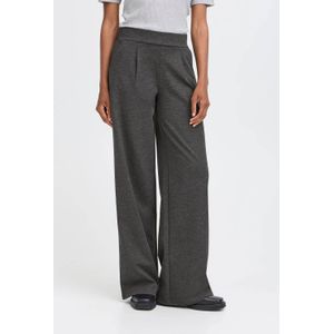 ICHI denim wide leg high waist broek grijs