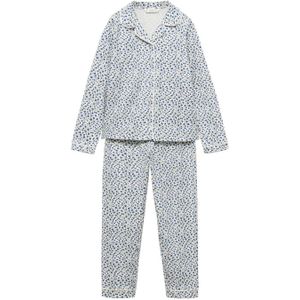 Mango Kids pyjama met all over print blauw/wit