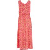 WE Fashion maxi jurk met all over print roze/oranje