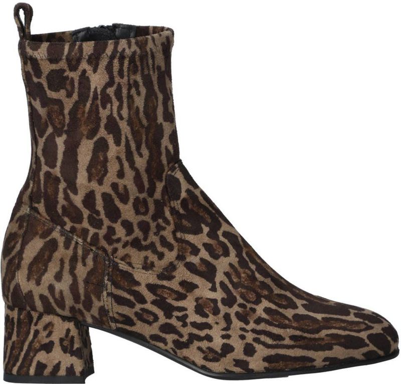 Unisa - Enkellaarsjes - Panterprint - Taupe/Zwart