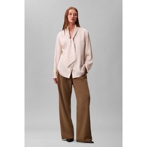 Calvin Klein - Tie-Neck - Blouse - Wit - Satijn