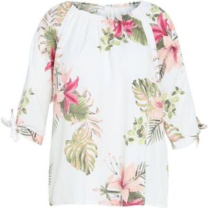 Paprika blousetop met all over print wit/roze/groen