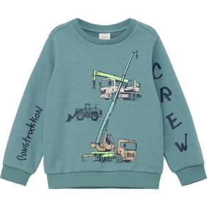 s.Oliver sweater met printopdruk petrol groen