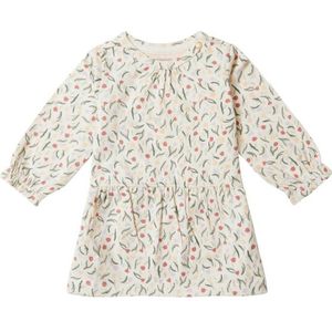 Noppies baby jurk Coon met all over print en ruches offwhite/groen