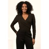 Lofty Manner Top lange mouw QK403 EVERLY Licht bruin