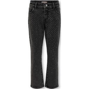 KIDS ONLY GIRL straight fit jeans KOGEMILY met all over print washed black