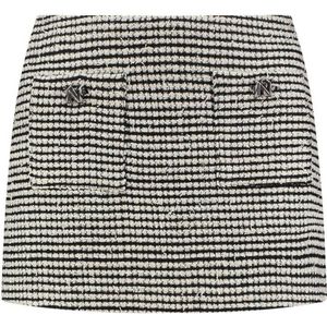 NIKKIE Geruite Tweed Skort Ecru/Zwart