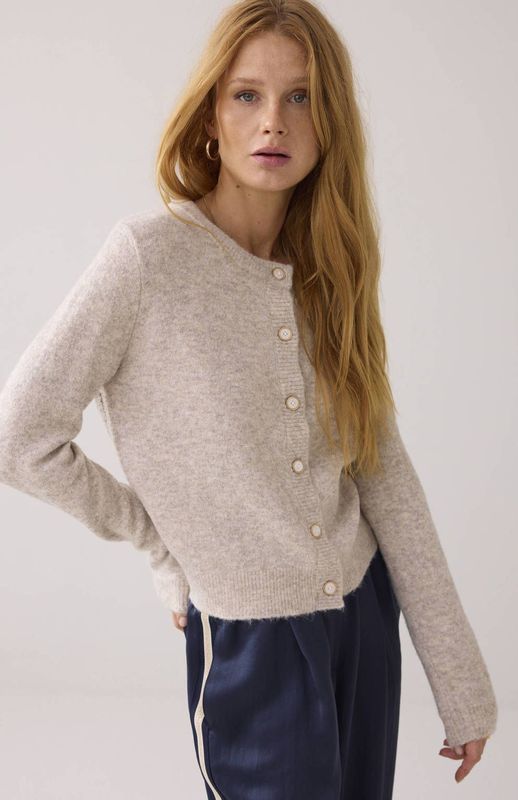 Summum Woman - Cardigan - Beige - Wol-Elastaan Mix