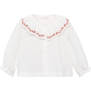 Mango Kids - Blouse - Wit - Katoen - Peter Pan-kraag