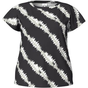 ONLY CARMAKOMA T-shirt met all over print zwart/wit