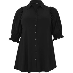 Yoek blouse DOLCE van travelstof zwart