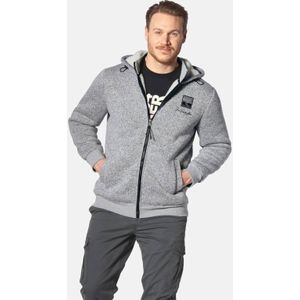 Jan Vanderstorm +FIT Collectie gebreid vest NORVID Plus Size met printopdruk grijs
