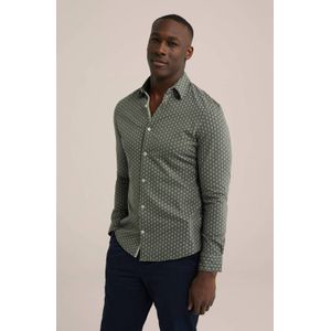 WE Fashion casual overhemd donkergroen