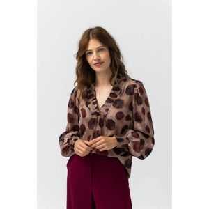 LabeL DOT top met stippen bruin