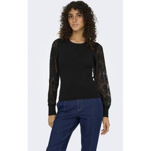Only - ONLPERRY LIFE LS MIX O-NECK KNT - Trui - Zwart - Slim Fit