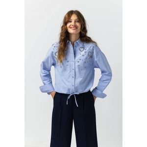 LabeL DOT - Blouse - Lichtblauw - Met Glitter