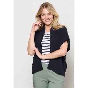 &Co Woman vest donkerblauw gebreid