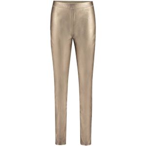 Expresso imitatieleren slim fit broek goud