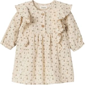 LIL' ATELIER BABY jurk met romper NBFLACY ecru/taupe