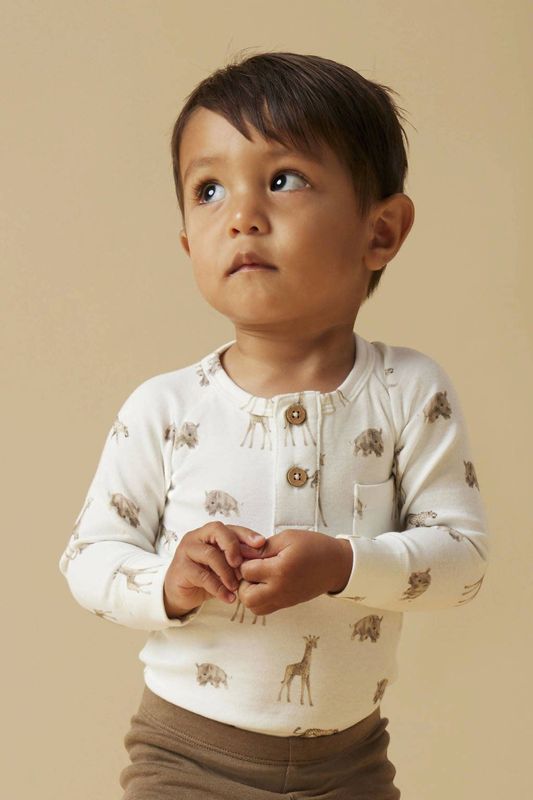 LIL' ATELIER BABY romper met all over print wit