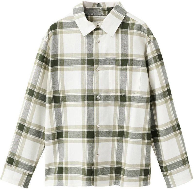 Mango Kids - Geruit Overhemd - Beige