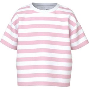 NAME IT KIDS gestreept T-shirt NKFVITANNI roze/wit