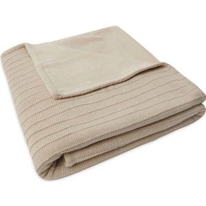 Jollein gebreide baby ledikantdeken Velvet Pure Knit Nougat 100x150 cm GOTS