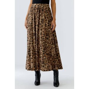 OUI plissé rok met panterprint camel