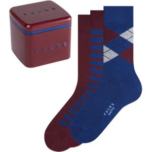 FALKE giftbox Happy sokken - set van 3 bordeauxrood/blauw