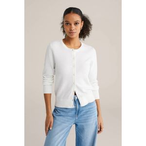 WE Fashion gebreid vest wit