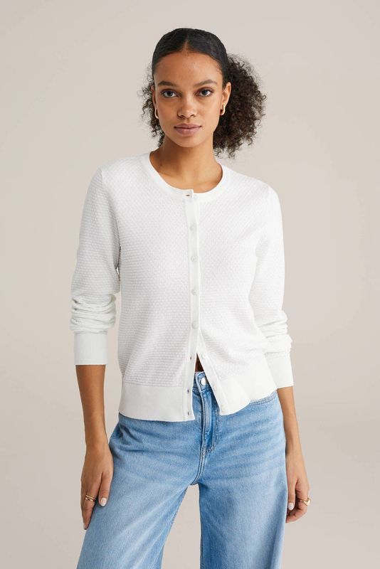 WE Fashion gebreid vest wit