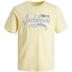 JACK & JONES JUNIOR T-shirt JJELOGO van biologisch katoen lichtgeel