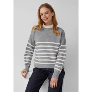 Gebreide Trui - Gestreept - Zachte Viscose-Wolmix - Ronde Hals