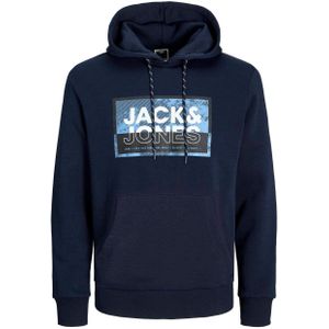 JACK & JONES PLUS SIZE hoodie JCOLOGAN Plus Size met printopdruk donkerblauw