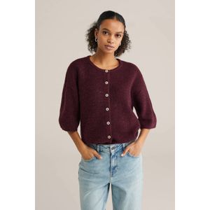 WE Fashion gebreid vest donkerrood