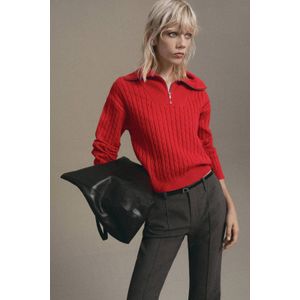 MANGO Trui 'RIBRAID'  rood