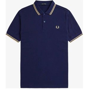 Fred Perry regular fit polo TWIN TIPPED met logo donkerblauw