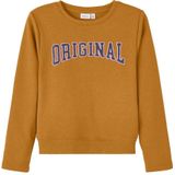 NAME IT KIDS sweater NKFOCALIA met tekst goudgeel