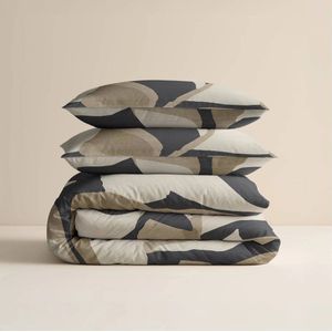 Sleeptime - Dekbedovertrek Graphic Garden - Antraciet - 100% Katoen - 140x200x220 + 1 Kussensloop 60x70