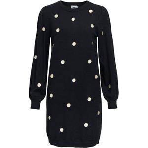 OBJECT korte jurk met stippen zwart