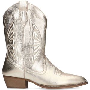 Sacha leren cowboylaarzen goud metallic