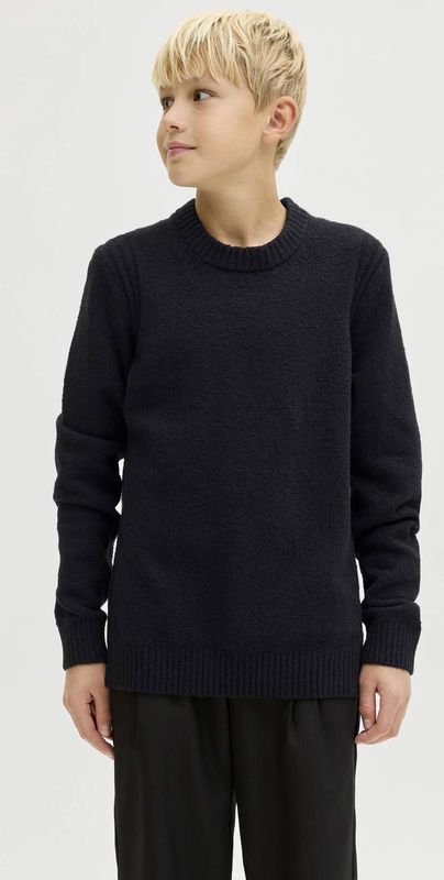 Jack & Jones - JCOPOINT KNIT BOUCLE CREW NECK BF JNR - Trui - Zwart